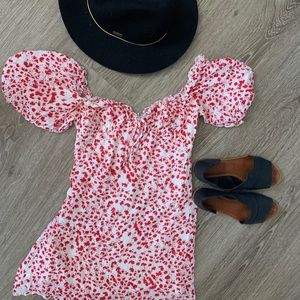 Mini floral puff sleeve dress